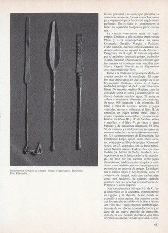 LAMINA V18726: Instrumentos romanos de cirugia
