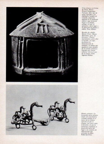 LAMINA V18788: Urna etrusca con forma de choza 
