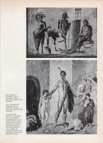 LAMINA V18771: Teseo vencedor del Minotauro fresco pompeyano