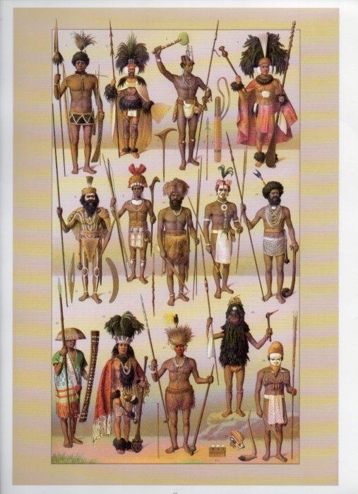 LAMINA V18330: The 19th Century antique civilizations. Malays- Papuans - Aborigines