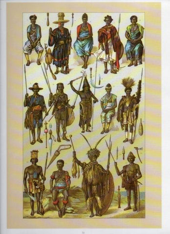 LAMINA V18333: The 19th Century antique civilizations. Senegambia - The Guine Coast - West Africa - Abyssinia - Southern Africa