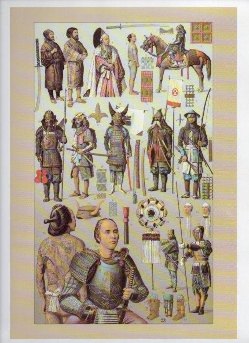 LAMINA V18349: The 19th Century antique civilizations. Japan. Ainos - Military costume