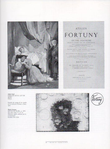 LAMINA V18470: Fortuny en el llit de mort per Adria Gual i Estudi de Flors per Fortuny