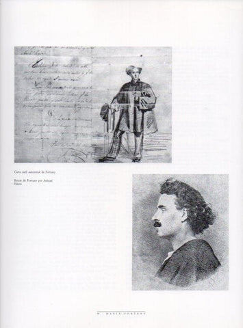 LAMINA V18473: Carta amb autorretrat de Fortuny i retrat de Fortuny per A. Fabres