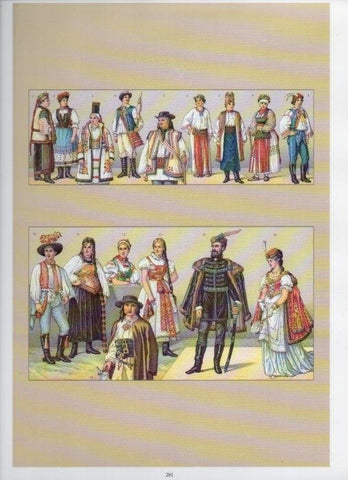 LAMINA V18444: Traditional costumes of the 1880s. Hungary & Croatia