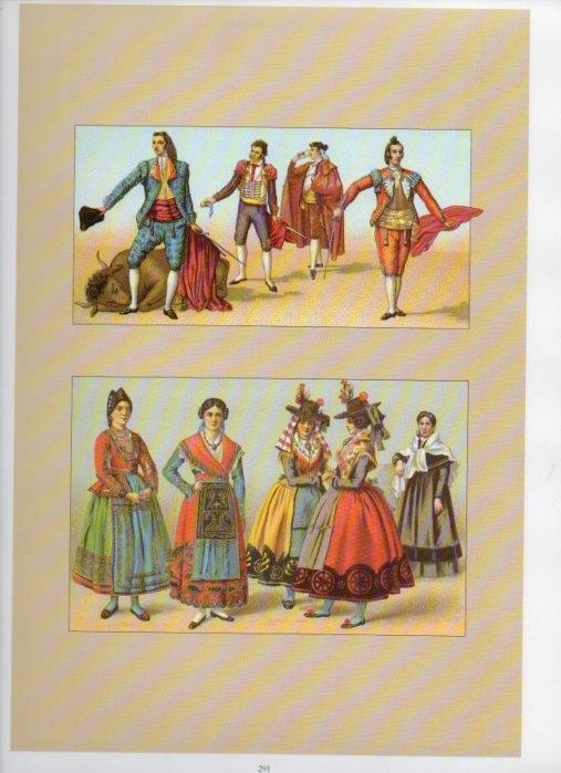 LAMINA V18449: Traditional costumes of the 1880s. Spain. Bullfighters and ladies