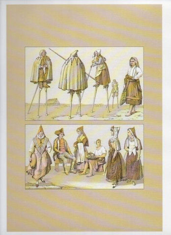 LAMINA V18454: Traditional costumes of the 1880s. France. Costume of the landes
