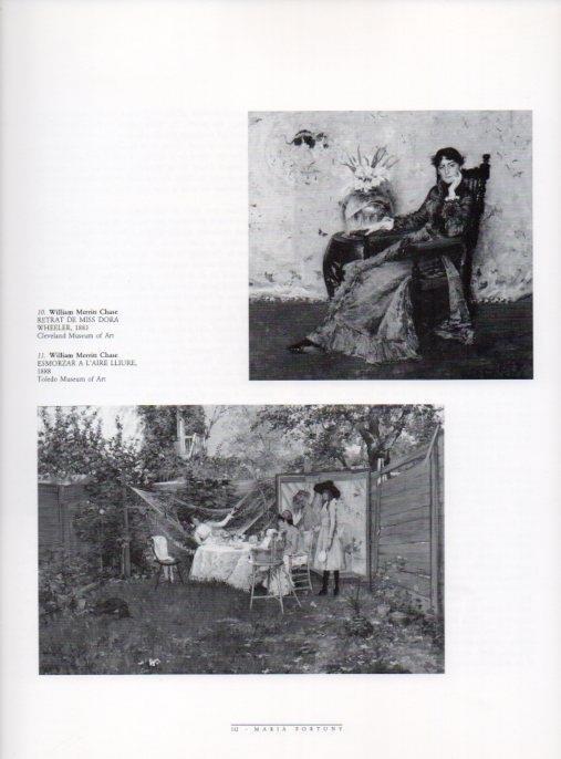 LAMINA V18485: Retrat de Miss Dora Wheeler i Esmorzar a l'aire lliure per W. Merrit Chase