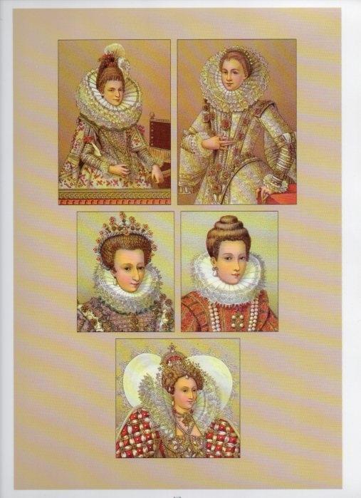 LAMINA V18386: Europe. The 16th century. England, France and Italy. Tight clothing andd ruffs