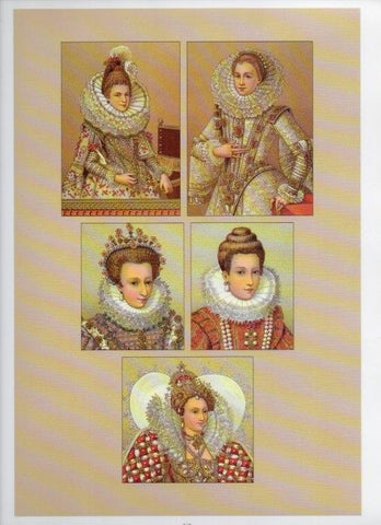 LAMINA V18386: Europe. The 16th century. England, France and Italy. Tight clothing andd ruffs