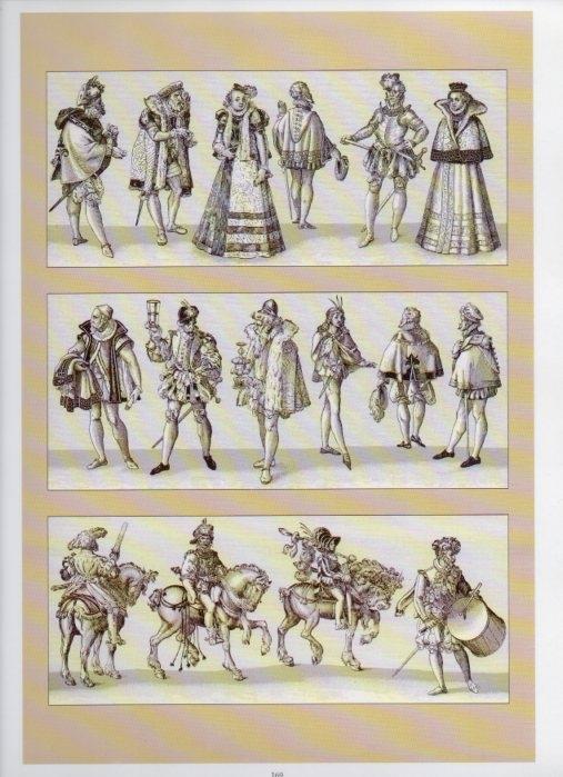 LAMINA V18389: Germany. The late 16th century. Noblemen, burghers and horseman