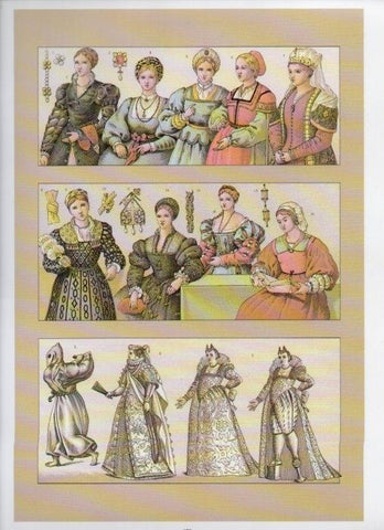 LAMINA V18392: Europe from Byzantium to the 1800s. Italy. Noblemen and courtesans