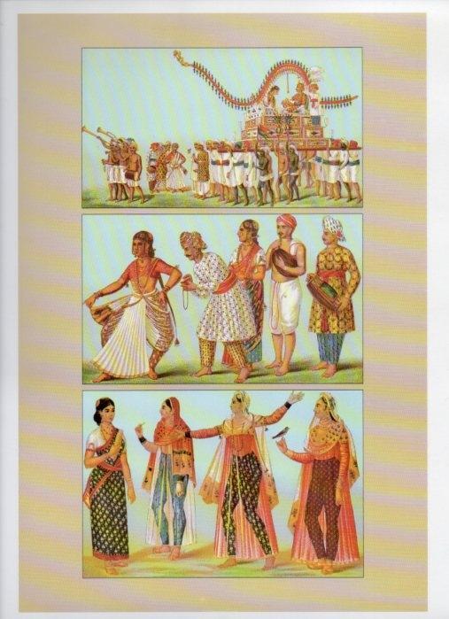 LAMINA V18357: The 19th Century antique civilizations. India. Dancers and a wedding