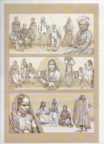 LAMINA V18358: The 19th Century antique civilizations. India. Peasant costumes