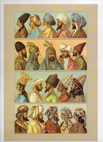 LAMINA V18360: The 19th Century antique civilizations. The Middle East. Turbans and bonnets