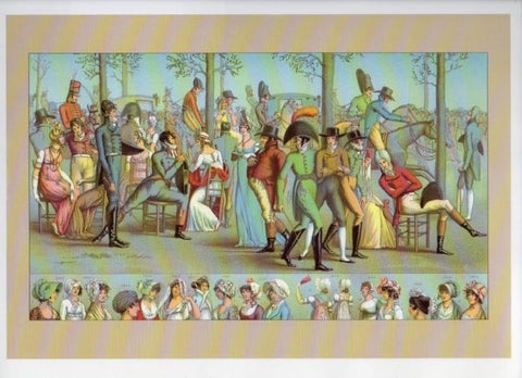 LAMINA V18424: France. The early 18th century. A promenade in the bois de Boulogne