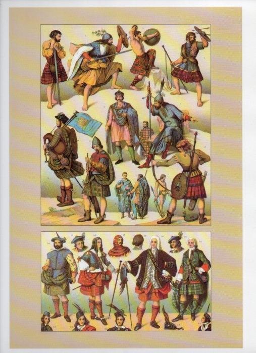 LAMINA V18430: Traditional costumes of the 1880s. Scotland