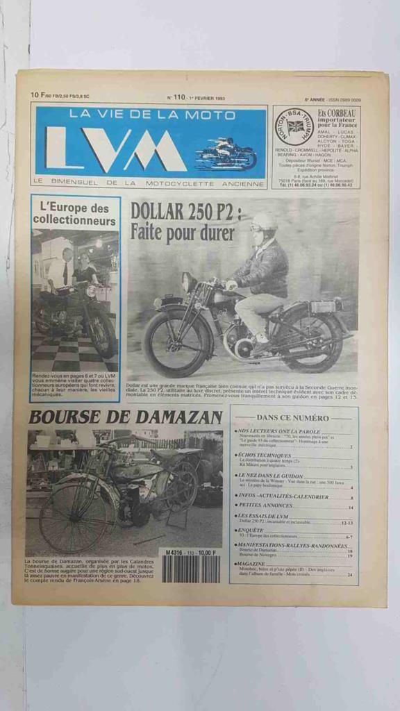 La vie de la moto  LVM numero 110, 1er fevrier 1993 - Dollar 250 P2 faite pour durer