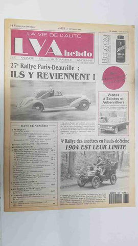 Revista, Magazine: La Vie de l'Auto LVA Hebdo num 625, 21 octobre 1993 - 27e Rallye Paris Deauville ils y reviennent