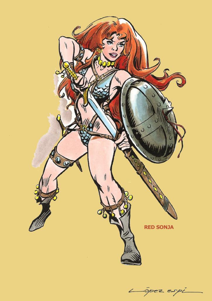 Poster DIN 4 numero 0880: Red Sonja por Lopez Espi