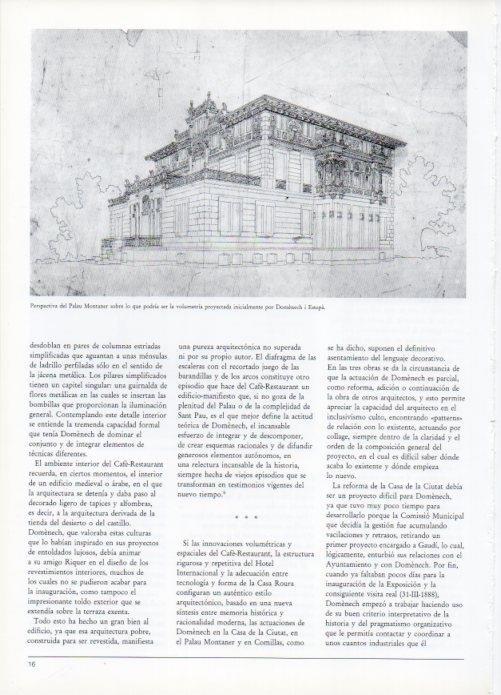 LAMINA V19400: Palau Montaner perspectiva proyectada por Domenech i Estepa