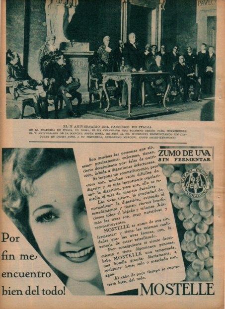 LAMINA V19780: Publicidad Mostelle zumo de uva