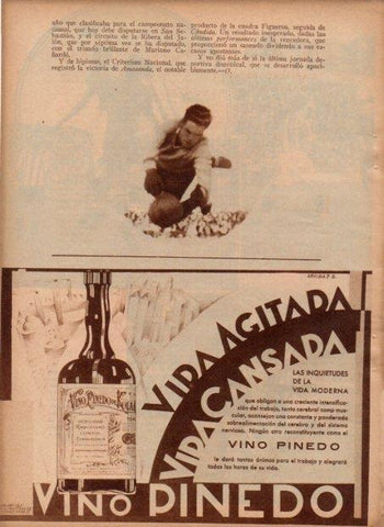 LAMINA V19783: Publicidad vino Pinedo