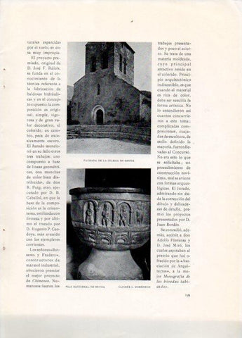 LAMINA V19794: Iglesia y pila bautismal de Beuda