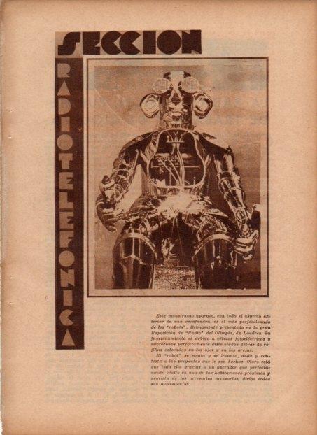 LAMINA V19770: Robot de la Exposicion de Radio del Olimpia de Londres