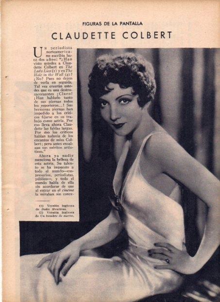 LAMINA V19744: Claudette Colbert