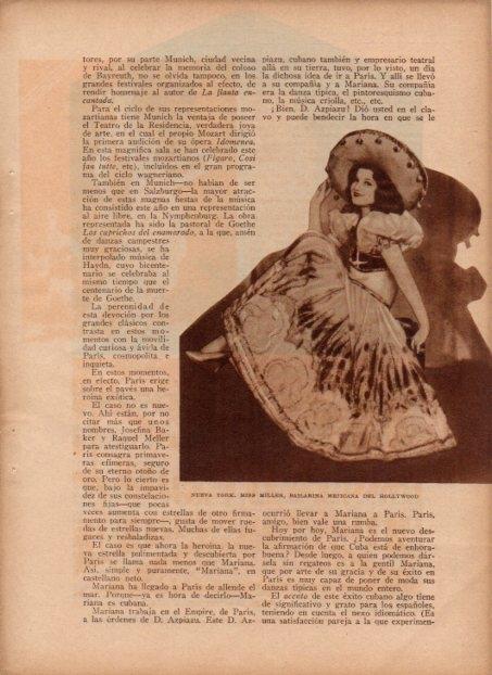 LAMINA V19752: Miss Miller bailarina mejicana