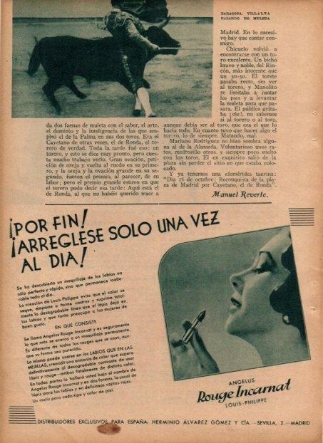 LAMINA V19764: Publicidad Angelus Rouge Incarnat maquillaje