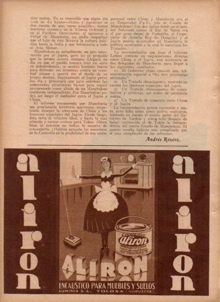LAMINA V19767: Publicidad Aliron encaustico para muebles