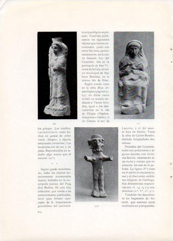 LAMINA V19801: Necropolis Puig des Molins. Estatua Diosa madre amamantando