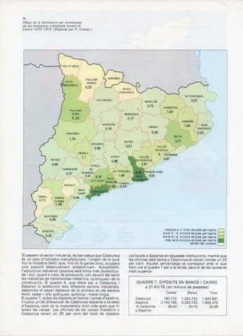 LAMINA V19841: Mapa de les inversions industrials 1970-1973 a Catalunya