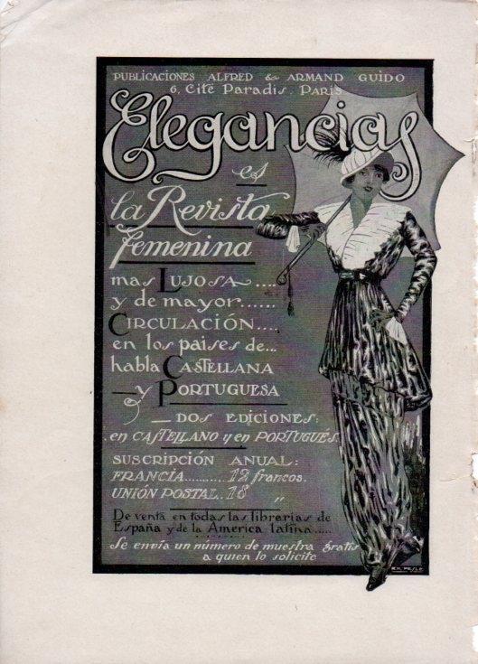LAMINA V19810: Publicidad Elegancias revista femenina