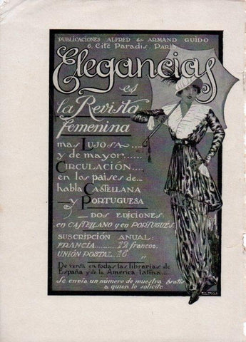 LAMINA V19810: Publicidad Elegancias revista femenina