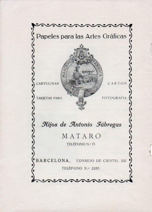 LAMINA V19811: Publicidad Hijos de Antonio Fabregas Mataro