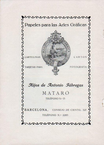 LAMINA V19811: Publicidad Hijos de Antonio Fabregas Mataro