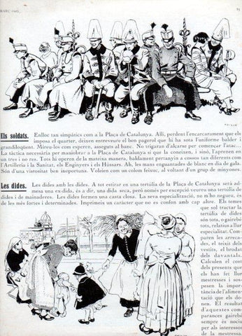 LAMINA V19817: Els soldats i Les dides dibuixos per Ricardo Opisso