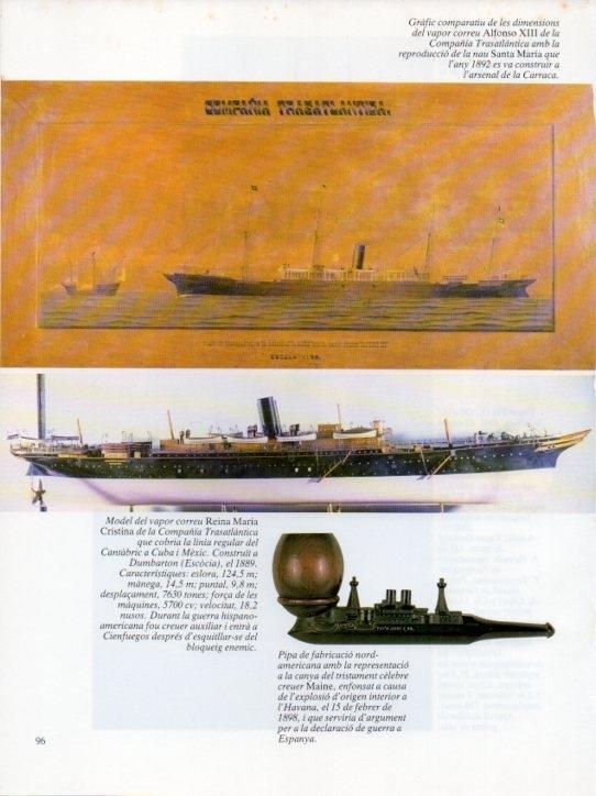 LAMINA V19658: Museu Maritim de Barcelona. Model vapor correu Reina Maria Cristina