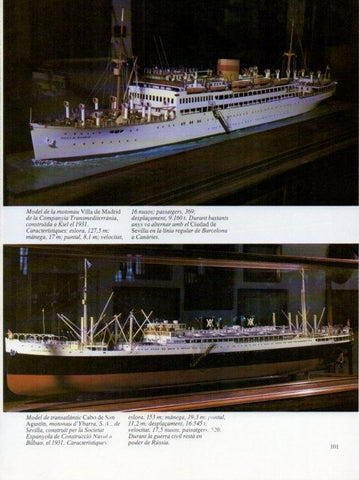 LAMINA V19661: Motonau Villa de Madrid i Trasantlantic Cabo de San Agustin