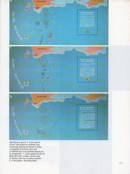 LAMINA V19668: Mapa de les fases de la Batalla de Lepant