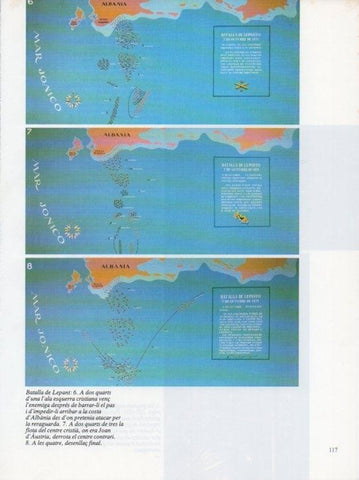 LAMINA V19668: Mapa de les fases de la Batalla de Lepant