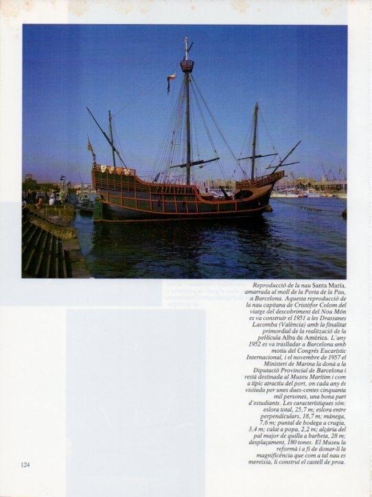 LAMINA V19671: Nau Santa Maria reproduccio al moll de la Porta de la Pau, Barcelona