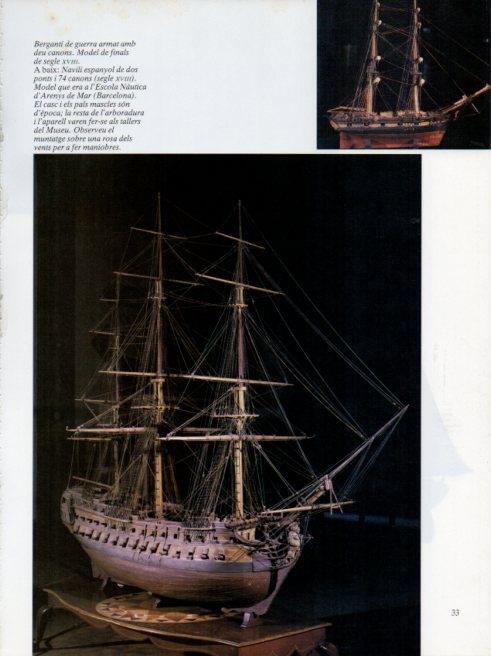 LAMINA V19628: Museu Maritim de Barcelona. Navili espanyol de dos ponts i 74 canons segle XVIII