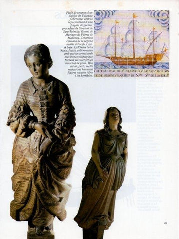 LAMINA V19636: Museu Maritim de Barcelona. Mascaro de proa de la Blanca Aurora