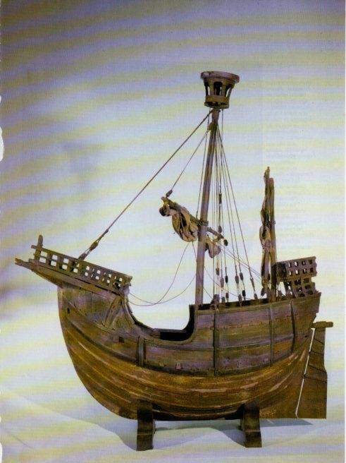 LAMINA V19638: Museu Maritim de Barcelona. Reproduccio nau medieval