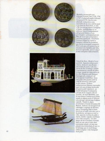 LAMINA V19641: Museu Maritim de Barcelona. Monedes encunyades per Edward Vernon i Vaixell de flors
