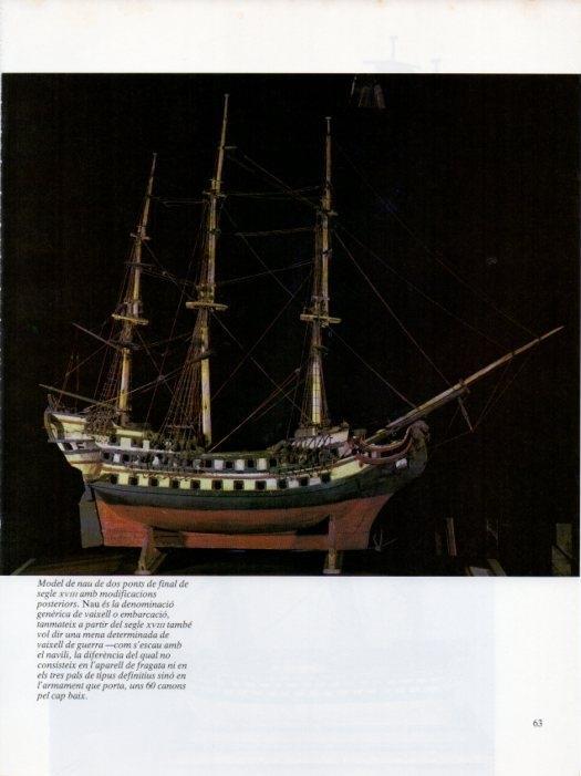 LAMINA V19642: Museu Maritim de Barcelona. Nau de dos ponts finals segle XVIII